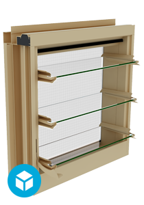 Breezway Easyscreen window 3D interactive one bay with blades open