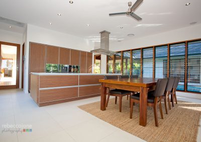 Breezway Louvres in kitchens allow heat and cooking smells to escape
